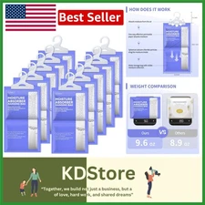 10 Pack Moisture Absorbers Bags Closet Bathroom Humidity Control Dehumidifier