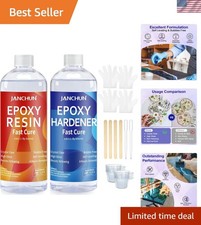 Complete 16oz Epoxy Resin Kit - Clear, Durable, and Scratch Resistant for Art
