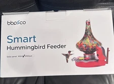 Bbpeco Glass Smart Hummingbird Feeder with Camera And Solar Panel New in box 