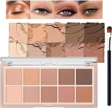 10 Colors Eyeshadow Palette, Smooth Matte Natural Nude,Pink and Brown Eye Shadow