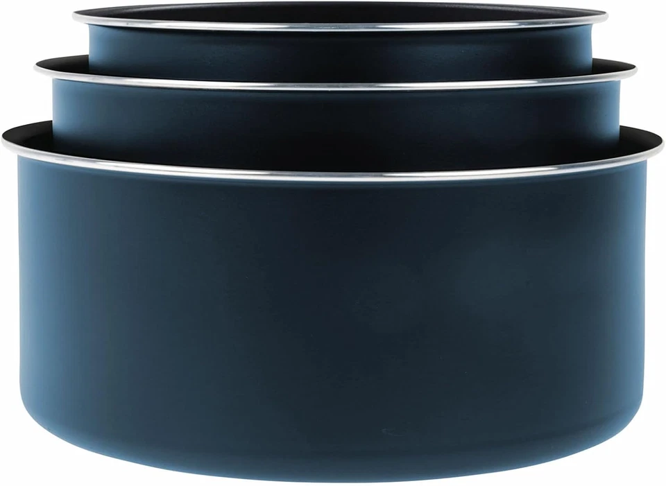 714251 - Set Di Pentole in Alluminio Blu, 10 Pezzi, Manico Rimovibile, 3 Padelle - Immagine 4 di 4