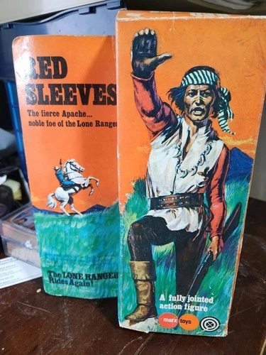 RED SLEEVES - 70's MARX Lone Ranger Series Action Figure - New sealed in plastic