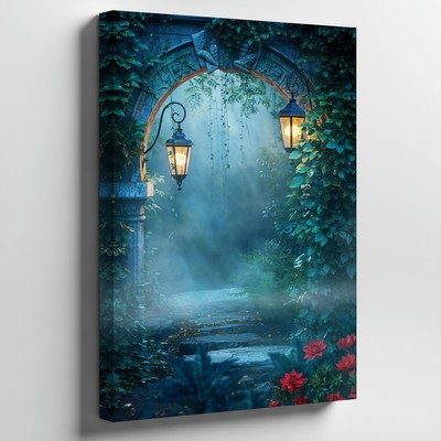 Mystical Garden Scene Bathed In Soft, Ethereal Light, Featuring An Wall Art