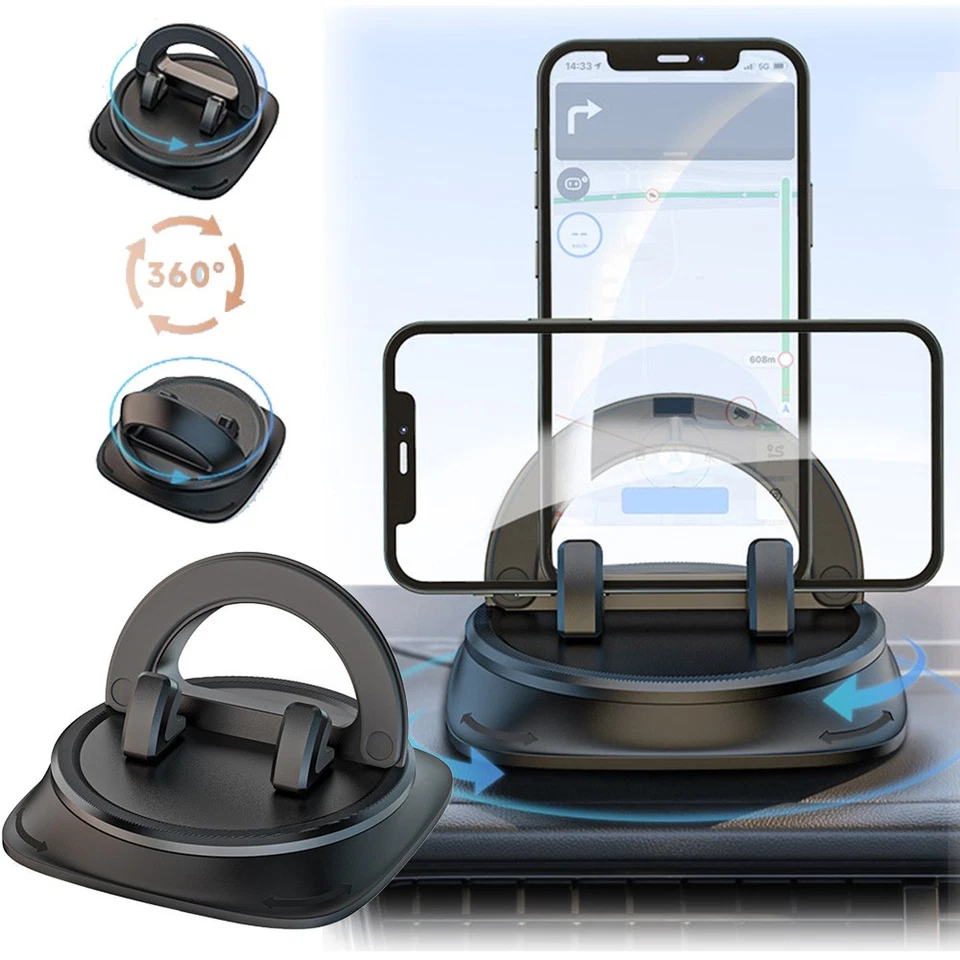 Universal Car Phone Holder Mount 360 Degree Rotation Dashboard Cell Phone Holder - Image 3 of 4