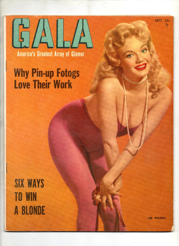 GALA MAGAZINE SEPT. 1956.  BUNNY YEAGER MODELING 2 PAGES, DANE ARDEN, LEE WILSON