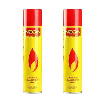 2X Neon lighter butane gas refill universal fluid fuel ultra refined 10.14 oz