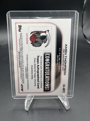 Amen Thompson Rookie Auto 2022-23 Topps Chrome Autographs Overtime 