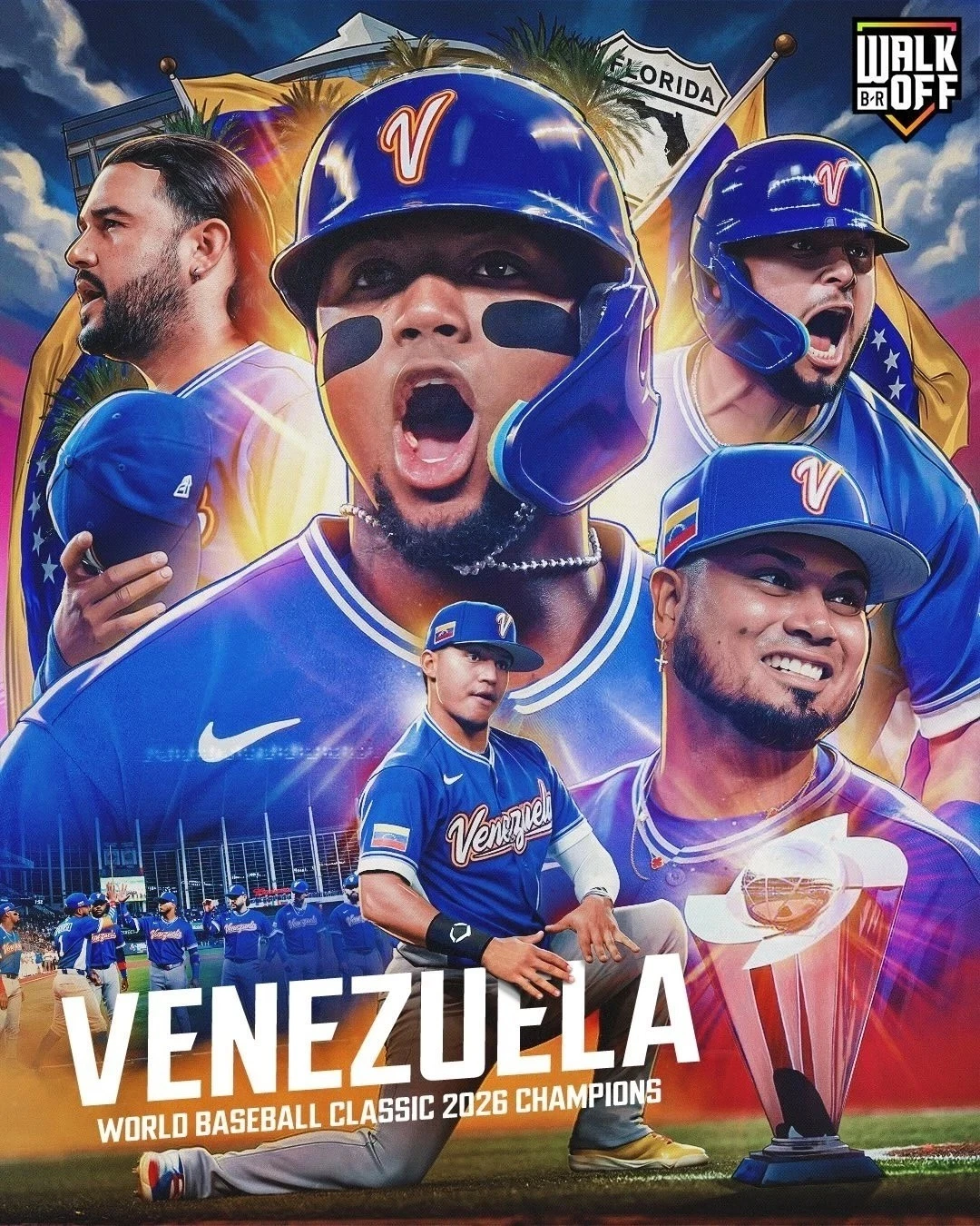 Team Venezuela Baseball 2026 First World Baseball Classic Champions Poster