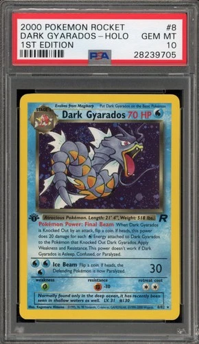Pokemon Dark Gyarados Team Rocket 1st Edition Holo Rare #8 PSA 10 Gem Mint