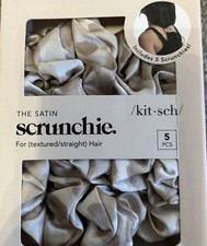 Image of Kitsch The Satin Scrunchie For Textured/Straight Hair 5 Pcs BRAND NEW