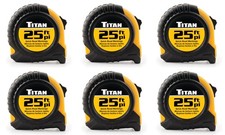 Titan 10925 25ft Tape Measure Set, 6-Piece, Easy-Read, Durable Case