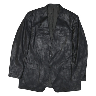 Klassische Herrenjacke schwarz Polyestermischung XL Knopf einfach formelle Oberbekleidung