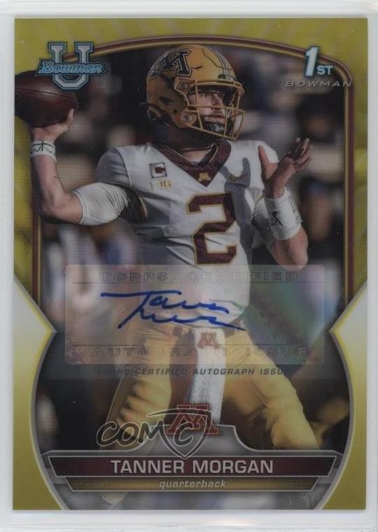 2022 Bowman U Chrome Prospect Yellow Refractor /75 Tanner Morgan #11 Auto