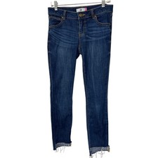 Cabi Mid Rise Denim Womens Raw Hem Jeans Capsule Everyday Casual Easy