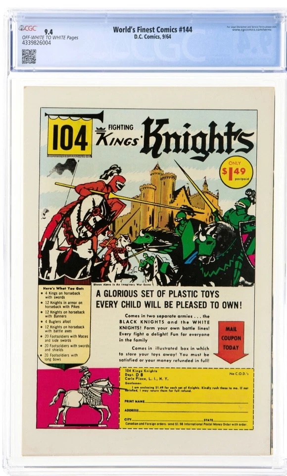 DC Comics, World's Finest Comics #144, CGC 9.4, Green Wich Collection, Look! - Image 2 of 2