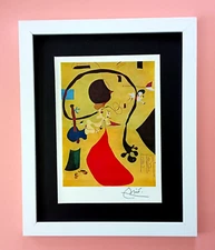 JOAN MIRO  + BEAUTIFUL 1962 SIGNED PRINT +DUTCH INTERIOR + FRAMED + BUY IT NOW!!