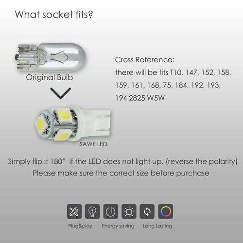 16x White LED Interior + Reverse Light Bulb Package For 2003 - 2006 Infiniti G35 - Picture 3 of 8