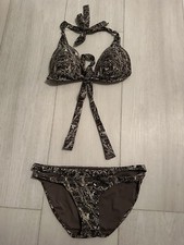 Red Carter Triangle Bronze Gold Swimsuit Bikini Set Sz 6 / S