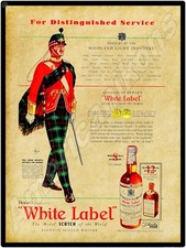1938 Dewar's White Label Scotch NEW Metal Sign - 24"x30" USA STEEL XL Size 7 lbs