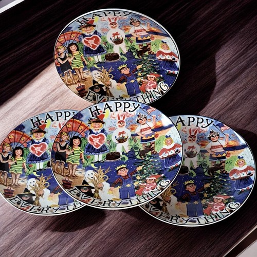 (4) Platos de Melissa McLeod Happy Everything de Santa Bárbara Ceramic Designs - Imagen 7 de 14