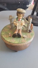 Vintage Music Box Anri Thoren "OH What A Beautiful Morning" 1971 Switzerland 