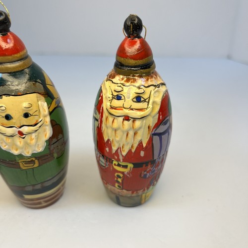Santa Claus Nesting Dolls Wooden Christmas Ornaments Painted - Picture 4 of 13