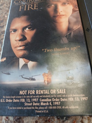 Courage Under Fire VHS Screener Demo Promo - Denzel Washington Meg Ryan - Picture 2 of 4