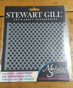 STEWART GILL SMALL SQUARES 6" MODULAR SYSTEM STENCIL FREE SHIPPING  