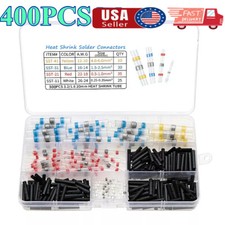 400PCS Waterproof Solder Seal Heat Shrink Wire Butt Terminal Connectors Kit Set