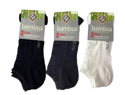 2 Paar Nur Der Sneaker Socken Bambus Herren Sport Viskose Air Active v. Größen