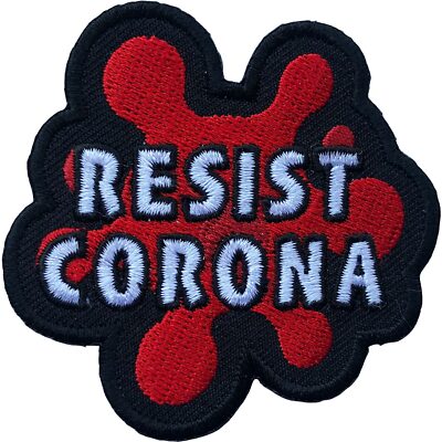 Resist Virus Pandemic Embroidered 2.5'' x 2.5'' Size Patch Iron-On Sew On DIY