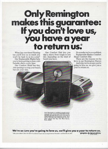 1973 Remington Electric Shavers Vintage Print Advertisement