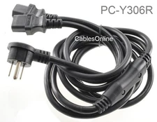 6ft Right-Angle NEMA 5-15P to 2x IEC-320 C-13 3-Prong AC Power Y-Splitter Cable