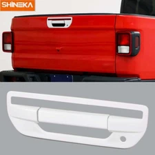 White Car Tailgate Rear Door Handle Cover Trim Decor for Jeep Gladiator JT 2018+