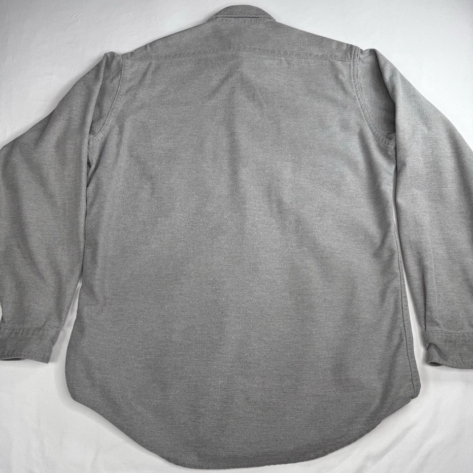 Camisa Gamuza St Johns Bay Para Hombres XL Franela Manga Larga Bolsillos con Botones Gris Años 90 Foto 2 de 4