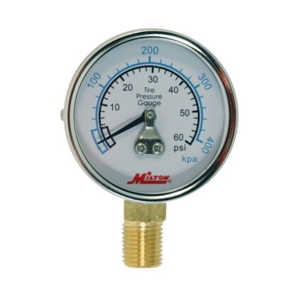 Milton  1/4'' NPT Pressure Dial Gauge, 0 to 60 PSI, 2'' Face