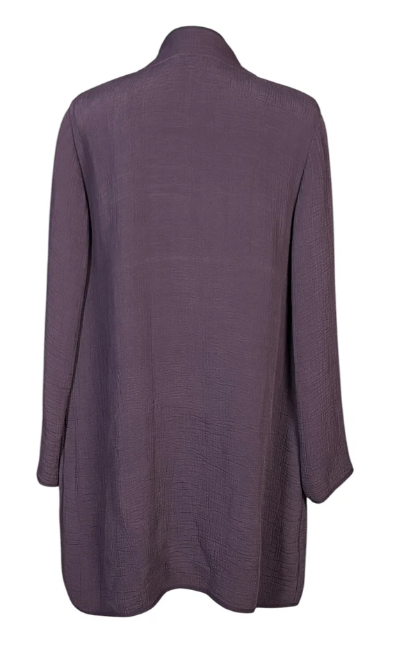 Eileen Fisher Jacket Blazer Size Medium Silk Blend Purple Quiet Luxury Corpcore - Image 3 of 4