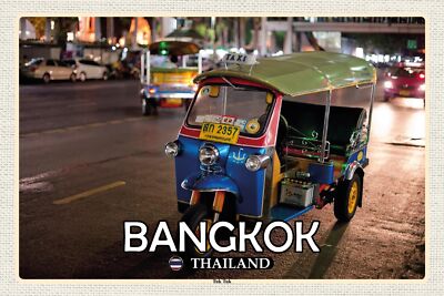 Holzschild 18x12 Bangkok Thailand Tuk Tuk Wand Deko Bar Kneipe Sammler Geschenk