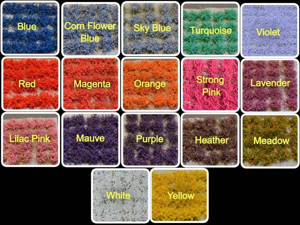 Model Flowers - MINI scale Self Adhesive diorama Scenery.