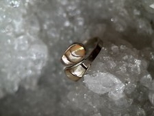 Sterling Silver Wrap Ring Abalone Shell Inlay Marked Mexico Size 8 Adjustable