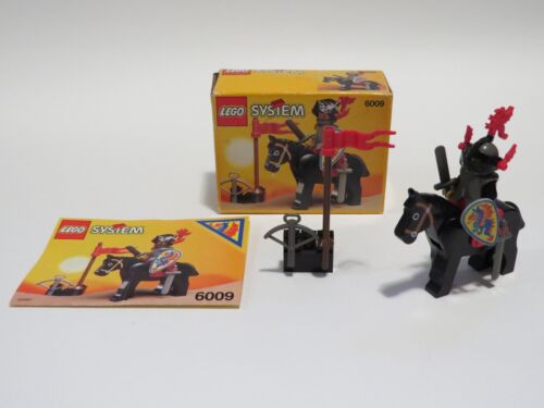 VINTAGE LEGO Années 80 CASTLE LOT 6009 - CHEVALIER NOIR (1992) - avec emballage d'origine et BA - Photo 1/8