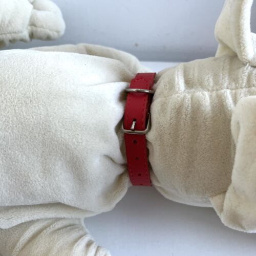 Juguete suave vintage crema labrador libra cachorro 20" cuello rojo Hornby hobbies 1984 - Imagen 7 de 14