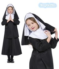 H-J3-3 Girls Sister Nuns Virgin Mary Religious History Kids Book Week Day Outfit