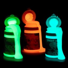 Glow In The Dark Paints by SpaceBeams Green, Aqua, Pink-Orange 20ml, 50ml