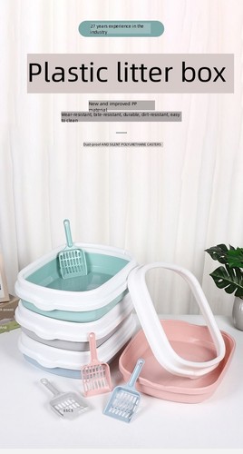 Extra Large Open Cat Litter Tray High Sided Deep Jumbo Rim Pan Box Loo Toilet UK - Picture 5 of 23
