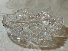 Antique American Brilliant Period Cut Glass Crystal Candy Dish/Bowl 5''