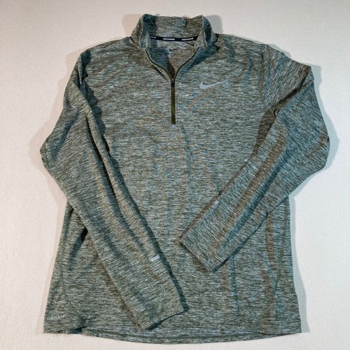 Nike 1/4 Zip Women's XL Olive Green Space Dye Running Walking Dri Fit Pullover
