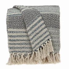 Parkland Collection Ivy Transitional Beige 52" x 67" WOVEN HANDLOOM Throw Beige