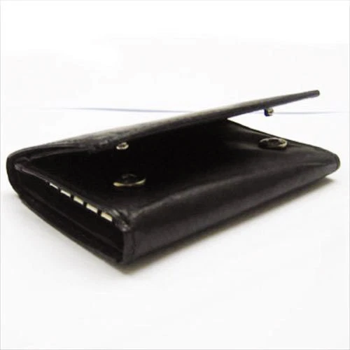 BLACK GENUINE LEATHER Mens Keychain Holder Wallet Key Ring Holder Slim Case - Image 2 of 4