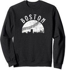 Vintage Boston Massachusetts Skyline Travel City Unisex Crewneck Sweatshirt
